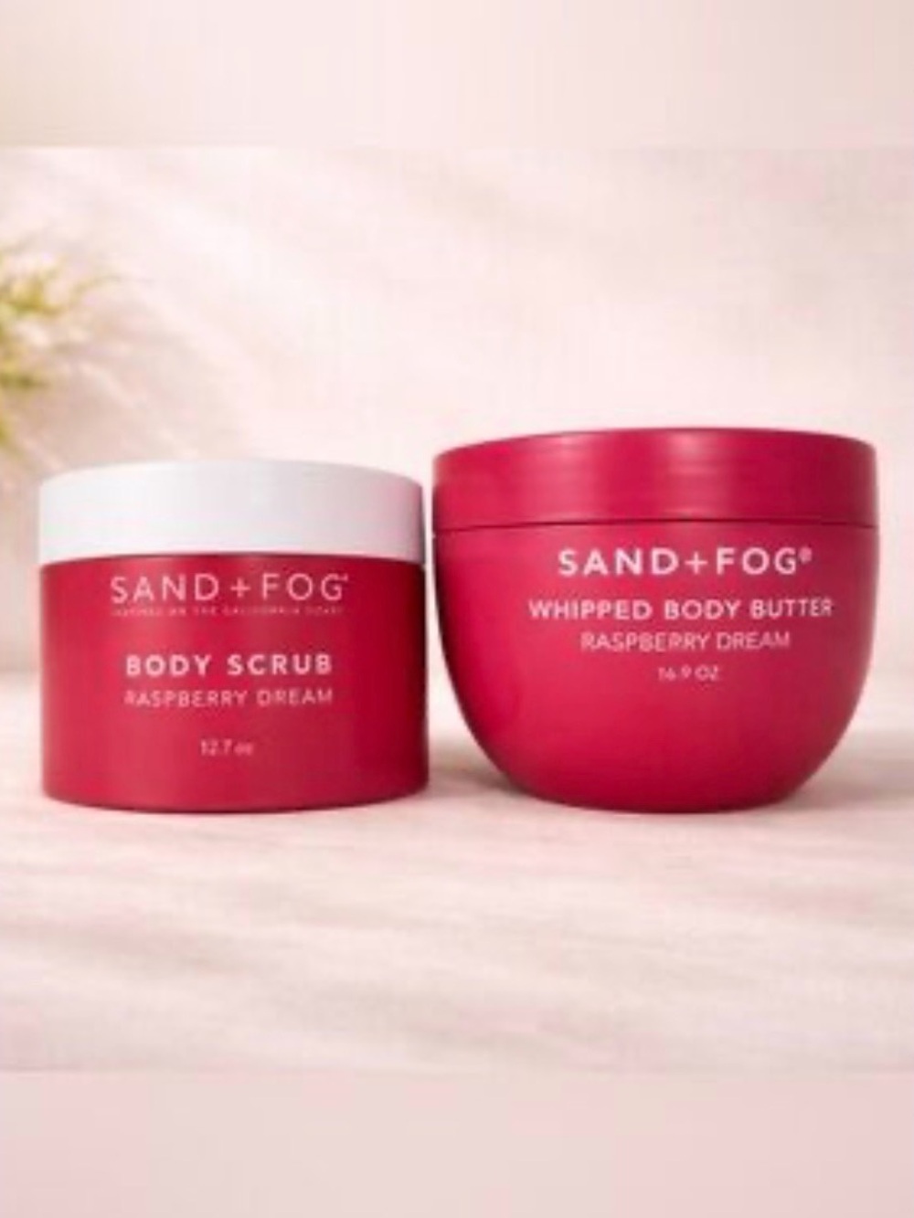 SAND+FOG Raspberry Dream Body Scrub & Whipped Body Butter - Pink